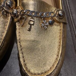 Franco Sarto Gold Charm Detail Loafers